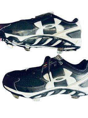 Under Armour Woman's Spine Glyde ST Baseball Metal Cleats Shoes Black Size 9.5